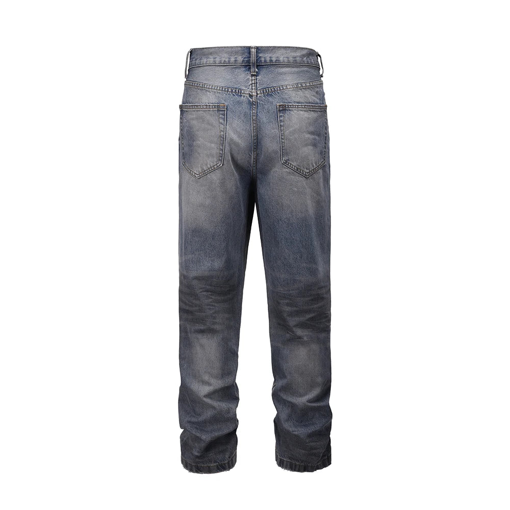 washed hole patchwork frayed blue baggy jeans mens straight y2k ripped pantalones hombre denim pants streetwear loose cargos combat utility trousers