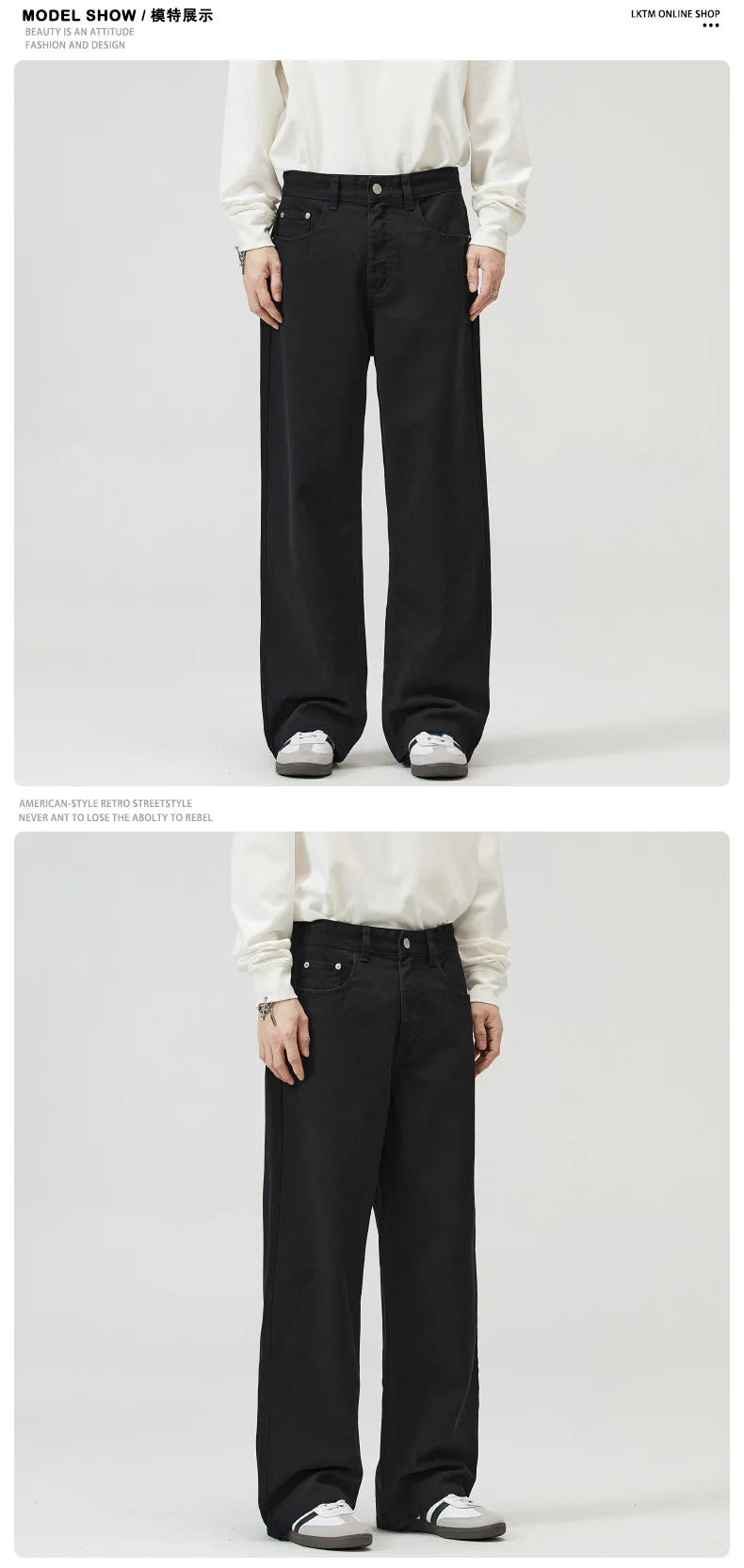 men solid color denim wide leg straight streetwear fashion loose casual jeans pants women y2k jeans trousers unique jeans style 1716
