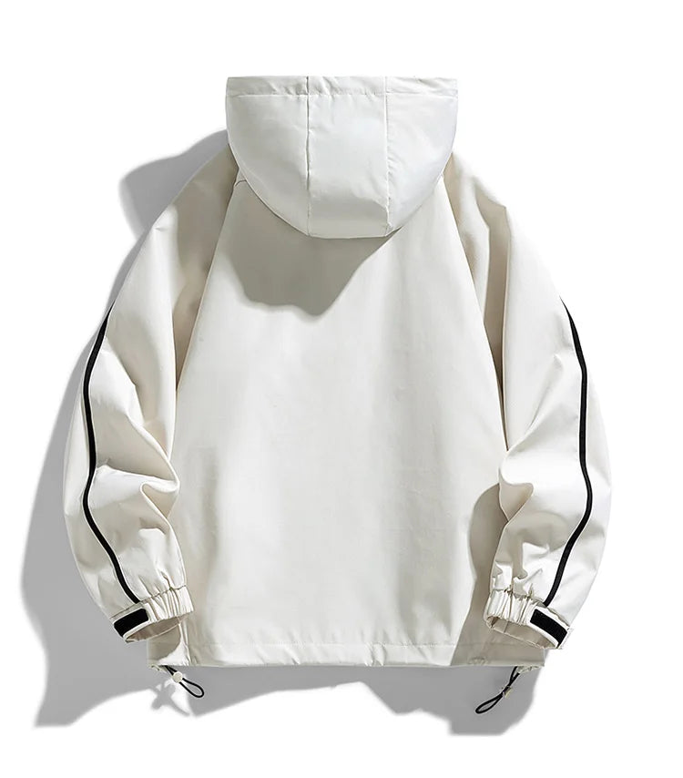 mens hooded jacket clashing colours jackets letter print jacket streetwear casual outdoor coats 2024 spring fall male clothing unique default style 5221