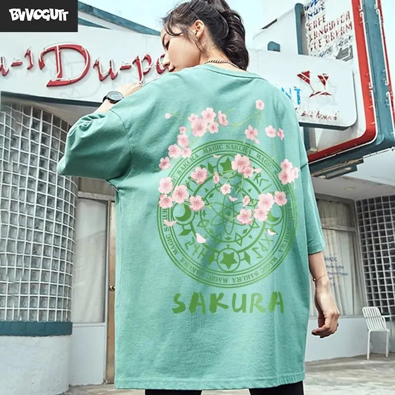 National trend short-sleeved men and women ins print graffiti loose tight couple wear summer trend five-point half-sleeved tops Street King Limited
