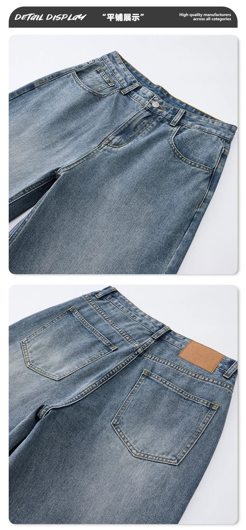 men wide leg straight streetwear fashion loose casual vintage denim baggy jeans pants women y2k jeans trousers unique jeans style 1745