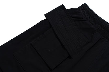 ro style double pockets drawstring wide leg cargo pants for men and women straight black baggy trousers oversized 1 unique cargo style 2104