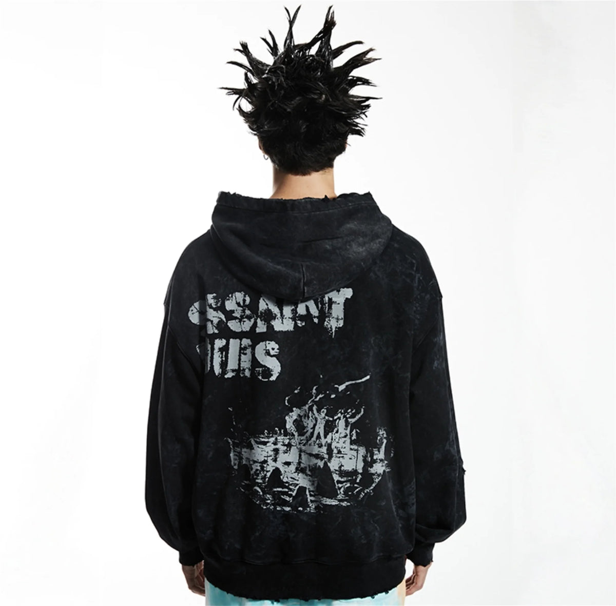 SSAINT LOUIS Vintage Fashion High-Street Retro Casual Loose Letter Printed Hooded Sweatshirt Hoodies Street King Limited