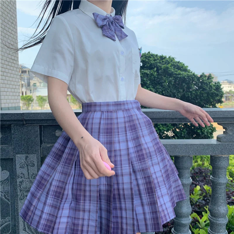 Jk Uniforms Gyaru School Uniform for Girl Student Pleated Skirt Uniform Set Women Short Sleeve Bow Tie Seifuku Japanese Style Street King Limited