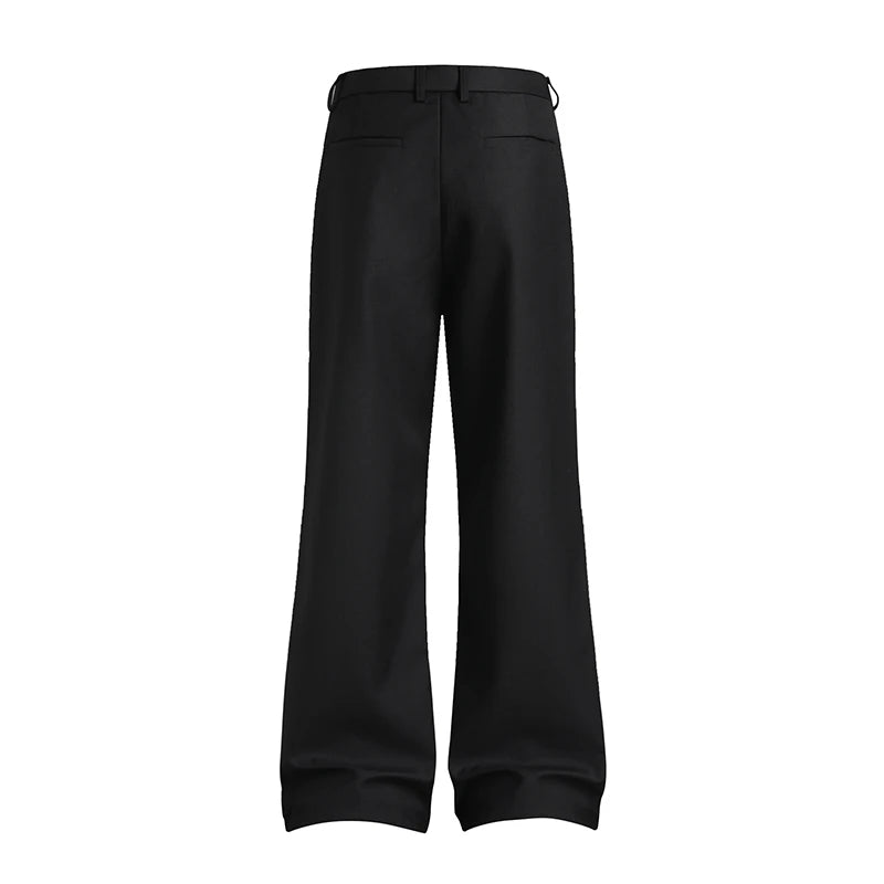 extended length edition men streetwear fashion hip hop vibe straight black pant casual business suit long pants trousers unique default style 1631