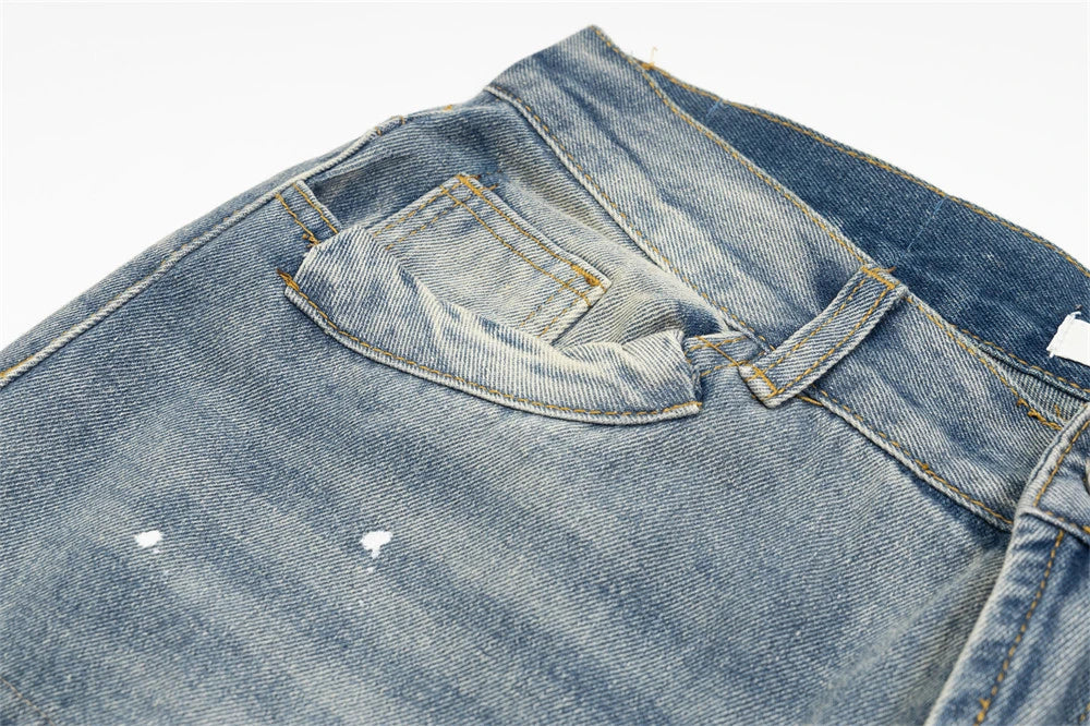 mens fashion ripped jeans blue straight baggy jeans trousers luxury loose casual distressed denim pants male 1 unique jeans style 4447