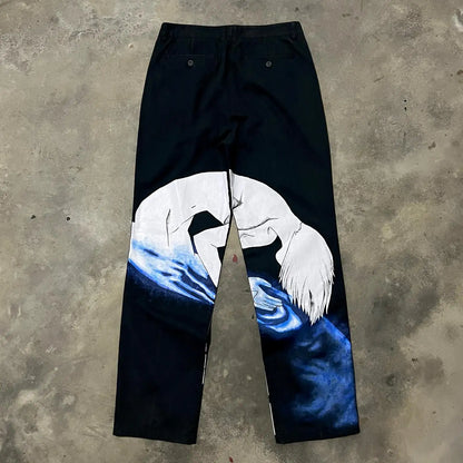 Y2K Harajuku Next Drop Streetwear Jeans for Men Wide Trouser Graphic New Women High Waist wide leg Pants y2k men clothing Street King Limited