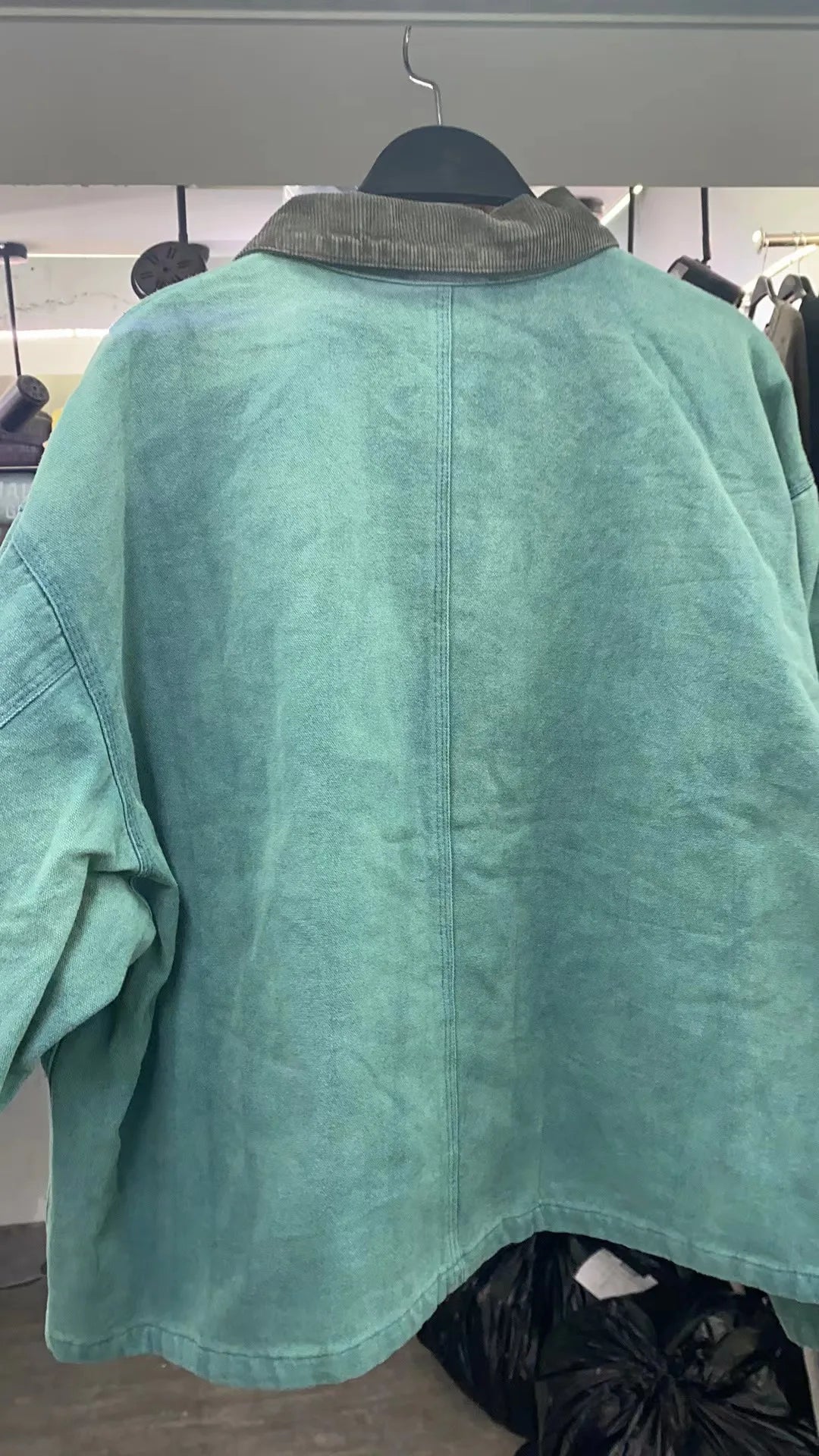 new 2023 gentleman men long season 6 kanye west stonewashed old denim baseball coats jackets abstract digital coat warm 498 unique jeans style 3306