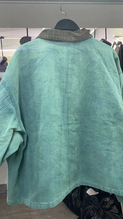 new 2023 gentleman men long season 6 kanye west stonewashed old denim baseball coats jackets abstract digital coat warm 498 unique jeans style 3306