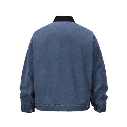 casual loose cargo jacket mens lapel spliced long sleeve retro autumn winter outerwear men unique cargo style 198