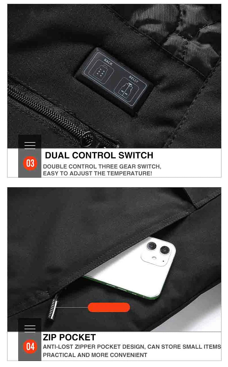 rainbowtouches heating jacket men winter electric heated clothes usb charging waterproof windbreaker heat outdoor skiing coat unique default style 5271