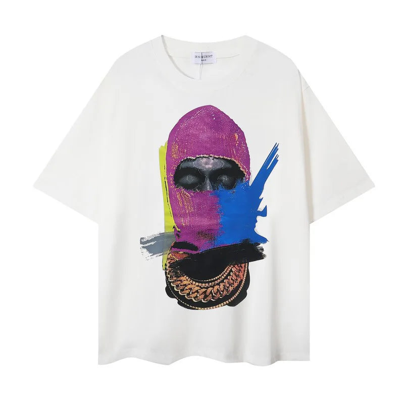 2024ss New IH NOM UH NIT T-shirt Masked Gold Necklace Printing Men Woman Good Quality Chaopai Top Tees Street King Limited