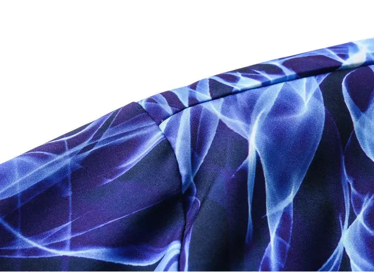 Dark Icon Blue Flame Polo Shirt Men Summer Light Weight Material Hawaiian Shirts Streetwear Men's Shirt Street King Limited