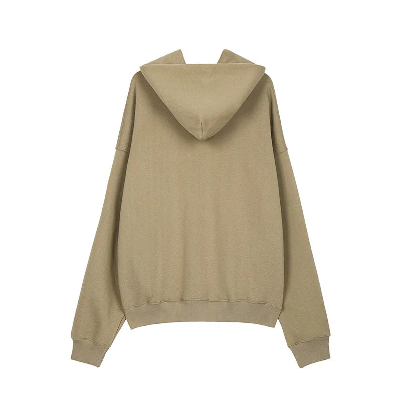Best Quality Kanye West Hoodies Men Woman Chaopai Plush Shoulder Drop Lovers Loose Casual Solid Color Pullover Sweatshirts Street King Limited