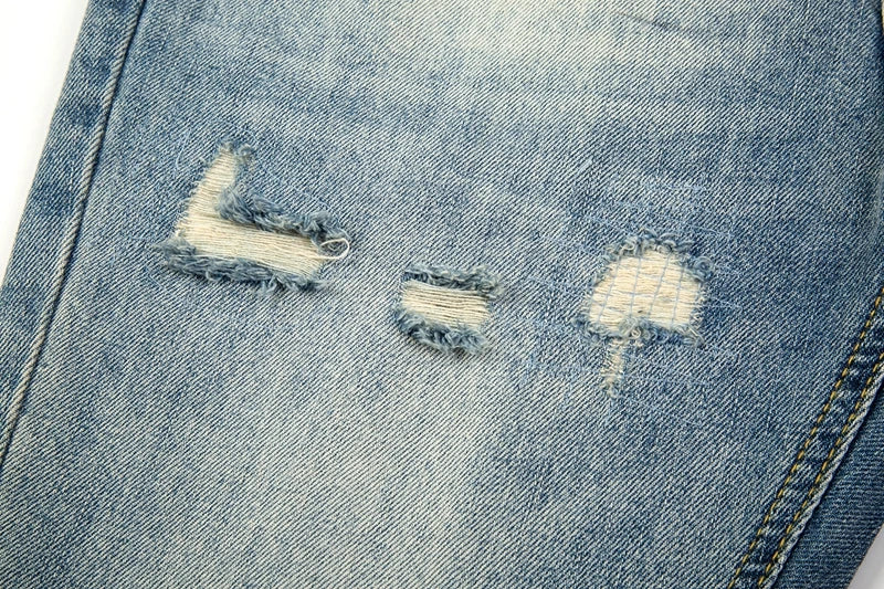 ripped hole distressed black blue washed mens jeans straight casual baggy pockets pencil pants streetwear loose denim trousers unique jeans style 1884