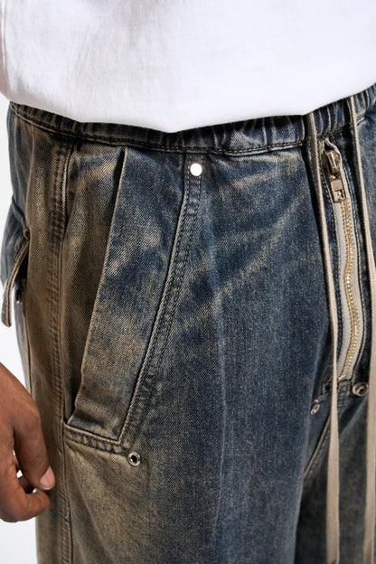 mens high street loose denim jeans casual straight retro washed jeans hip hop streetwear casual wide legs joggers baggy jeans unique joggers style 1859