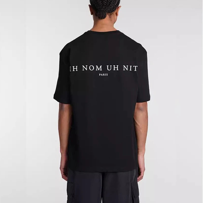 Black White IH NOM UH NIT Short Sleeve Tops Tee Men Woman Best Quality Simplicity Cotton Loose Versatile T Shirts Street King Limited