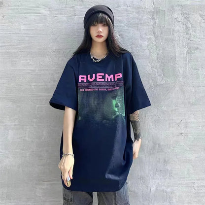 C.E T-shirts Men Woman Good Quality Cotton Casual Loose Vintage Abstract Face Printing Summer O-Neck CAVEMPT Top Tee Street King Limited