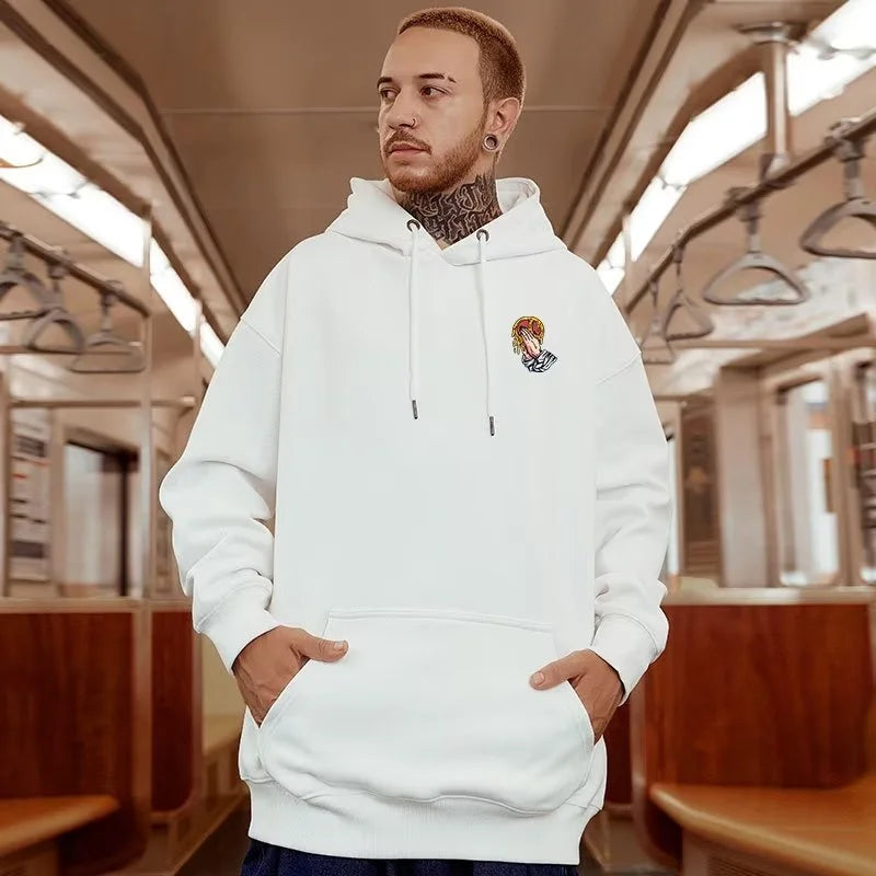 Goth Funny Finger Crossed Graphic Print Men Hoodies Casual Y2K Streetwear Sweatshirts Vintage Hip Hop Fashion Baggy Hoodie Street King Limited
