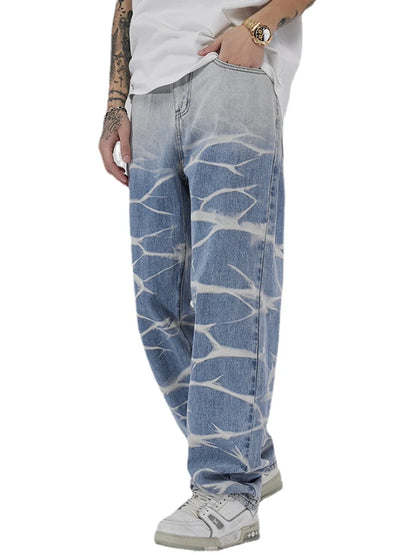 high street irregular tied dye biker jeans men denim straight jean pants 2023 motorcycle y2k trouser unisex hip hop casual pants urban skinny jeans