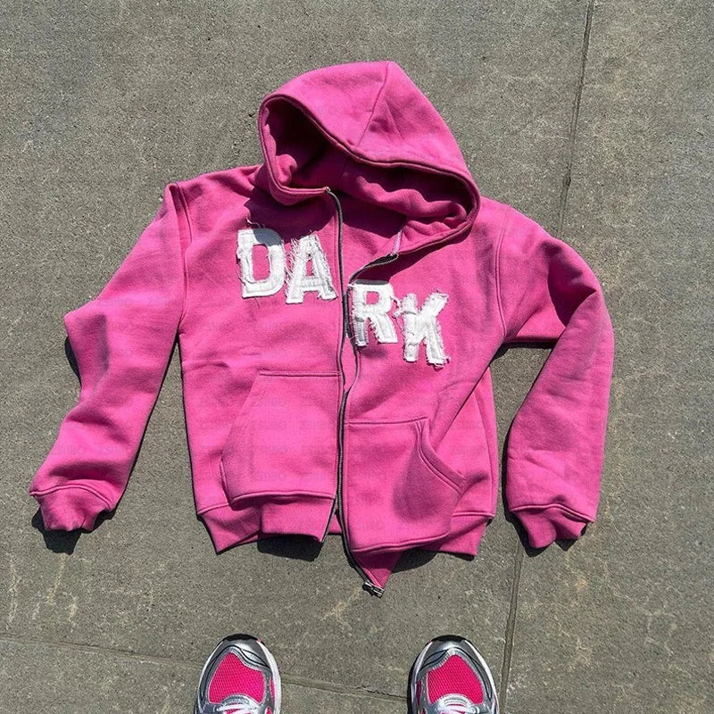 Y2K Hoodie Sweatshirt Hip Hop Retro Patch Embroidery Oversized Hoodie Sweatshirt Men Women Gothic Pullover 2000s Hoodie Clothes Street King Limited