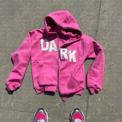 Y2K Hoodie Sweatshirt Hip Hop Retro Patch Embroidery Oversized Hoodie Sweatshirt Men Women Gothic Pullover 2000s Hoodie Clothes Street King Limited