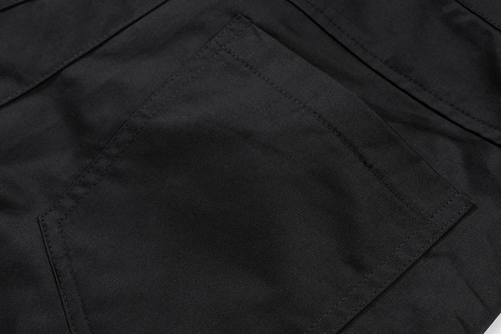 high street multi pokcets functional wide leg cargo pants unisex black straight baggy y2k overalls oversized loose trousers unique cargo style 436
