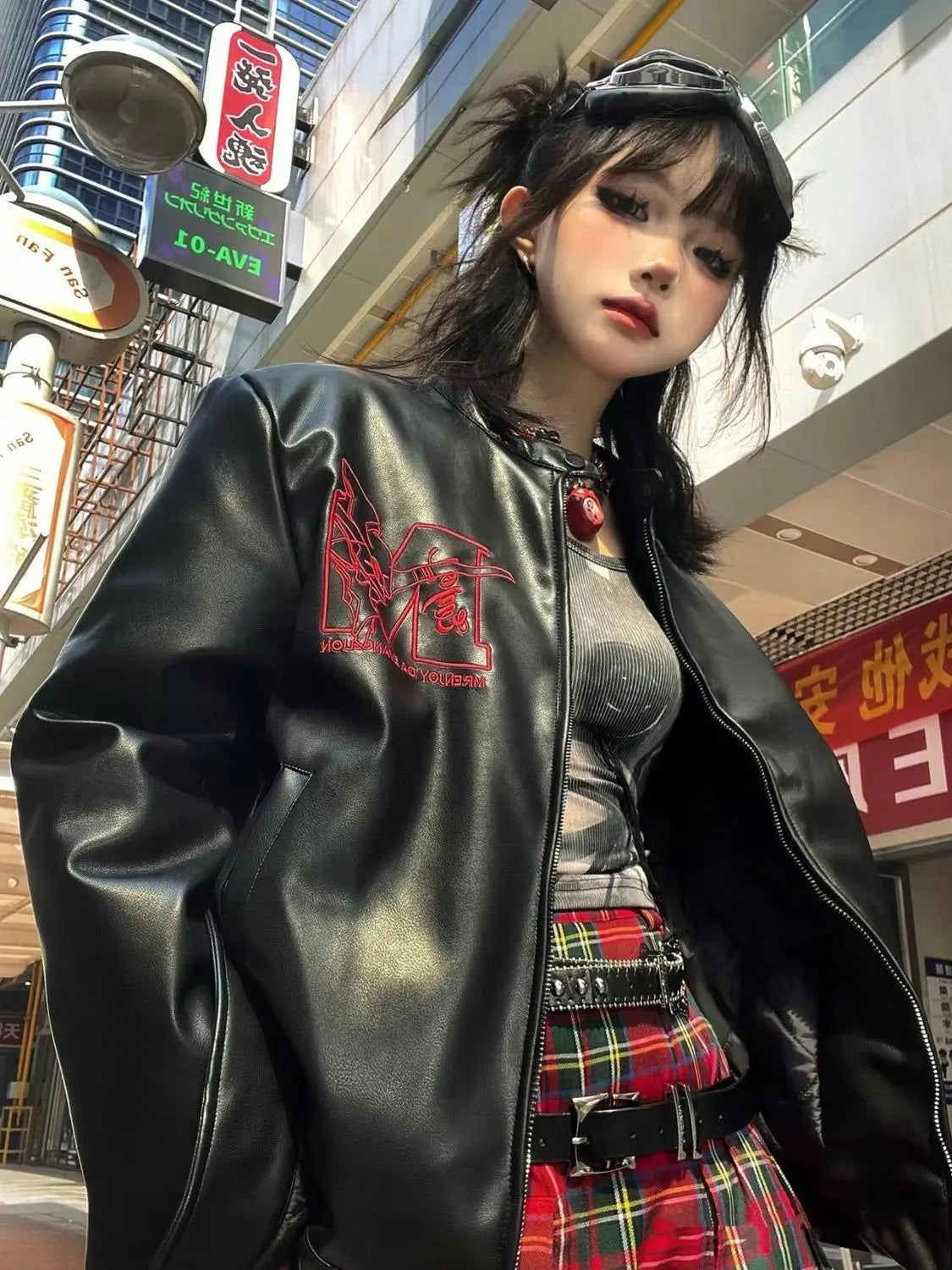 harajuku second apostle leather jacket women spring and autumn american sense vintage goth casual y2k tops coat women unique default style 458