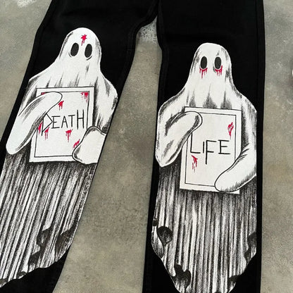 y2k harajuku trendy brand retro dark style oversized jeans men street hip hop fashion high waisted floor length pants women stacked flare jeans