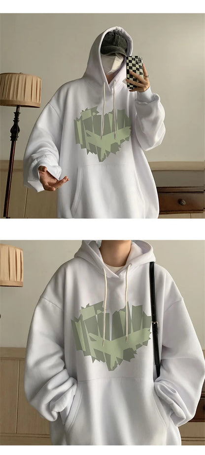 Autumn New Love Graphic Print Hoody Sweatshirts Man Hip Hop Oversized Streetwear Pullover Hoodies Y2K Vintage Casual Clothes Street King Limited