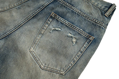 Harajuku Streetwear Washed Dirty Baggy Blue Jeans for Men and Women Straight Vintage Casual Denim Trousers Ropa Hombre Cargos Street King Limited