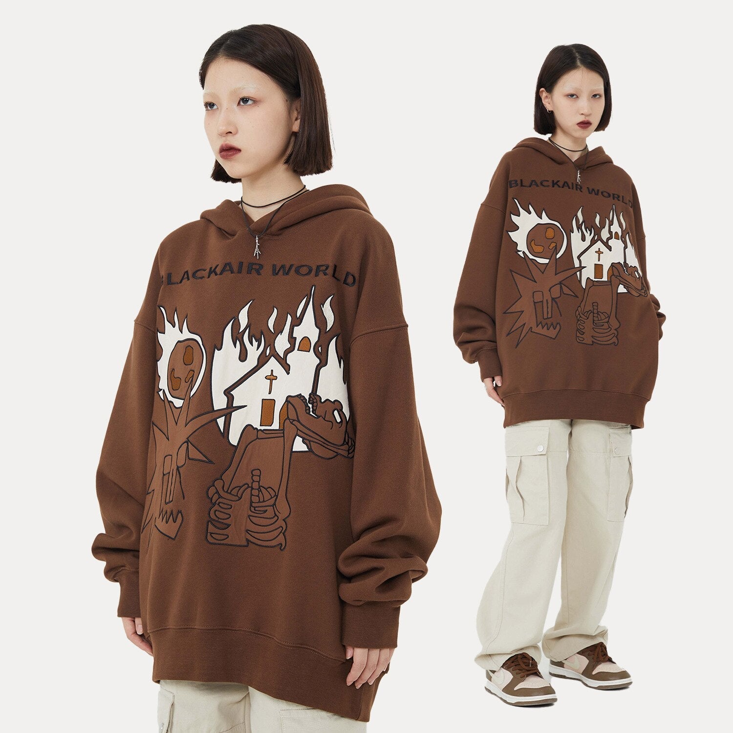 "Burning Up" Unisex Men Women Streetwear Graphic Hoodie Daulet Apparel