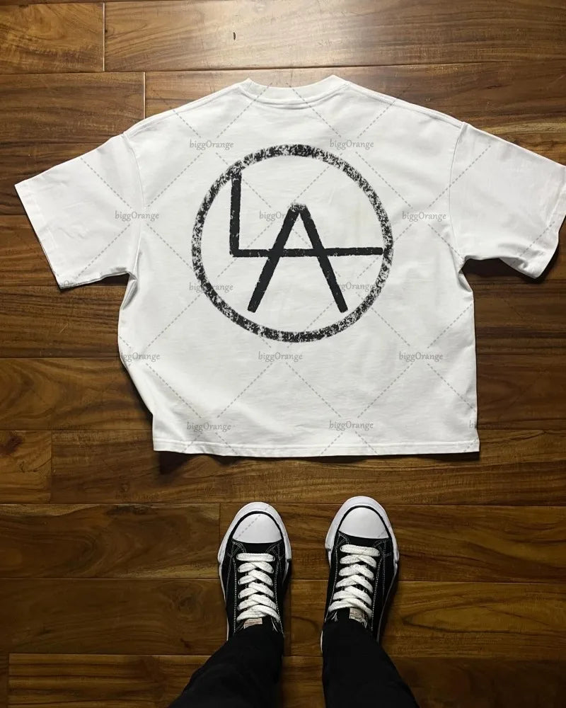 2024 Summer American Fashion Brand Street T-shirt Letter Printing Oversized Short-sleeved Men Y2K Fashion Loose Casual Clothing Street King Limited
