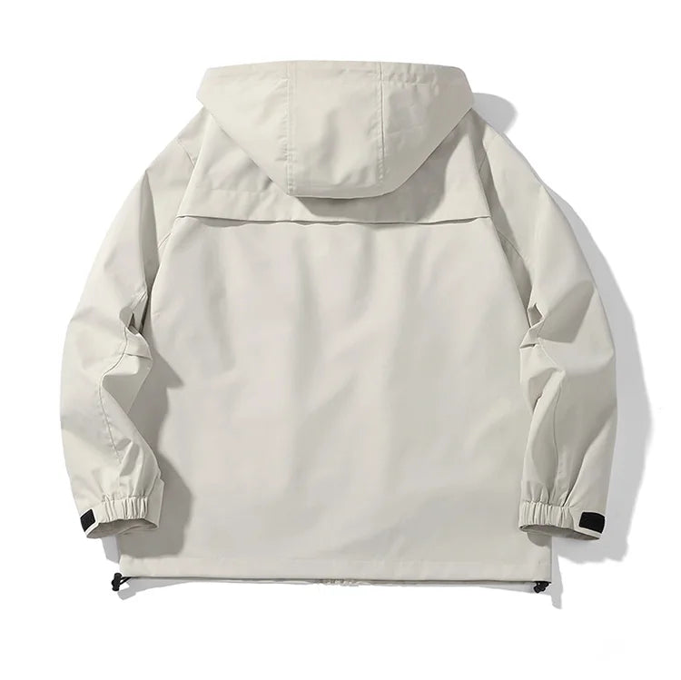 japanese outdoor jackets classic men solid color jacket spring autumn hooded coat basic zipper up windbreaker unisex outerwear unique default style 5334