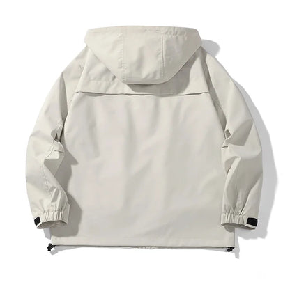japanese outdoor jackets classic men solid color jacket spring autumn hooded coat basic zipper up windbreaker unisex outerwear unique default style 5334