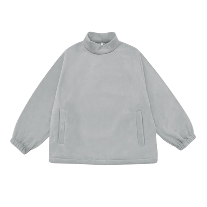 Men Women Winter Fleece Sweatshirt Korean Style Half High Collar Streetwear Oversized Couple Solid Color Autumn Warm Pullovers Street King Limited