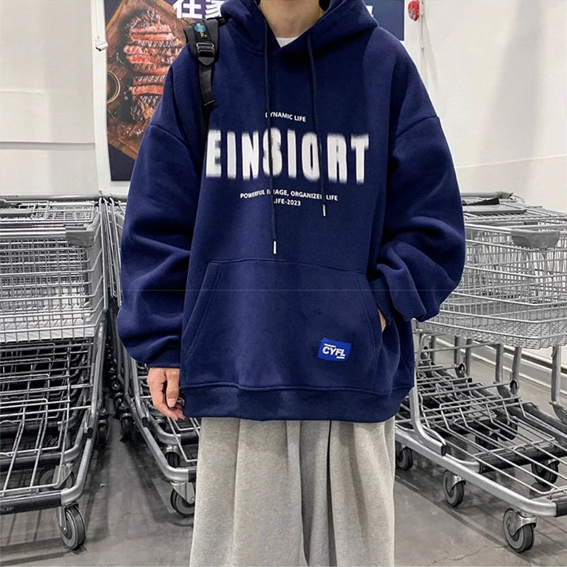 Spring Retro Letter Printed Hoodies Hombre 2024 New Personality Loose Streetwear Pullover Sweatshirts Y2K Fleece Hoodie Clothes Street King Limited