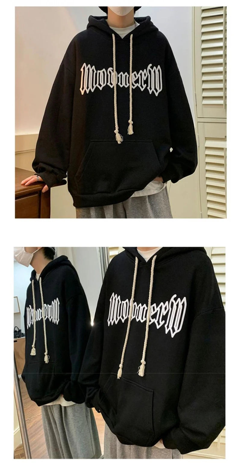 Autumn Vintage Gothic Letter Foam Printed Hooded Sweatshirts Hombre Casual Streetwear Hip Hop Hoodies Y2K Pullover Baggy Hoody Street King Limited