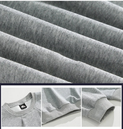 2024 Korean Fashion Crewneck Sweatshirts For Men Casual Design Pullover Y2K Hoodies Solid Color Streetwear Long Sleeve Tops Street King Limited