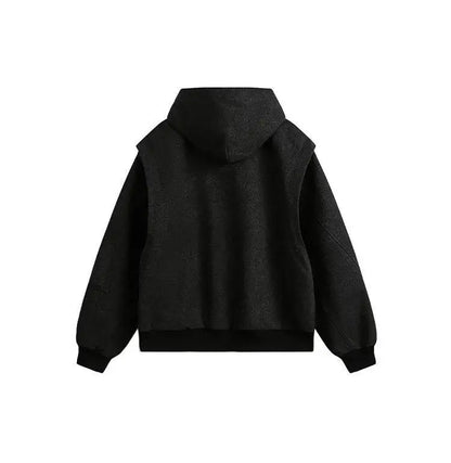 spring autumn hood bomber jacket men streetwear fashion loose casual hooded short cargo jacket cityboy coat outerwear unique cargo style 254