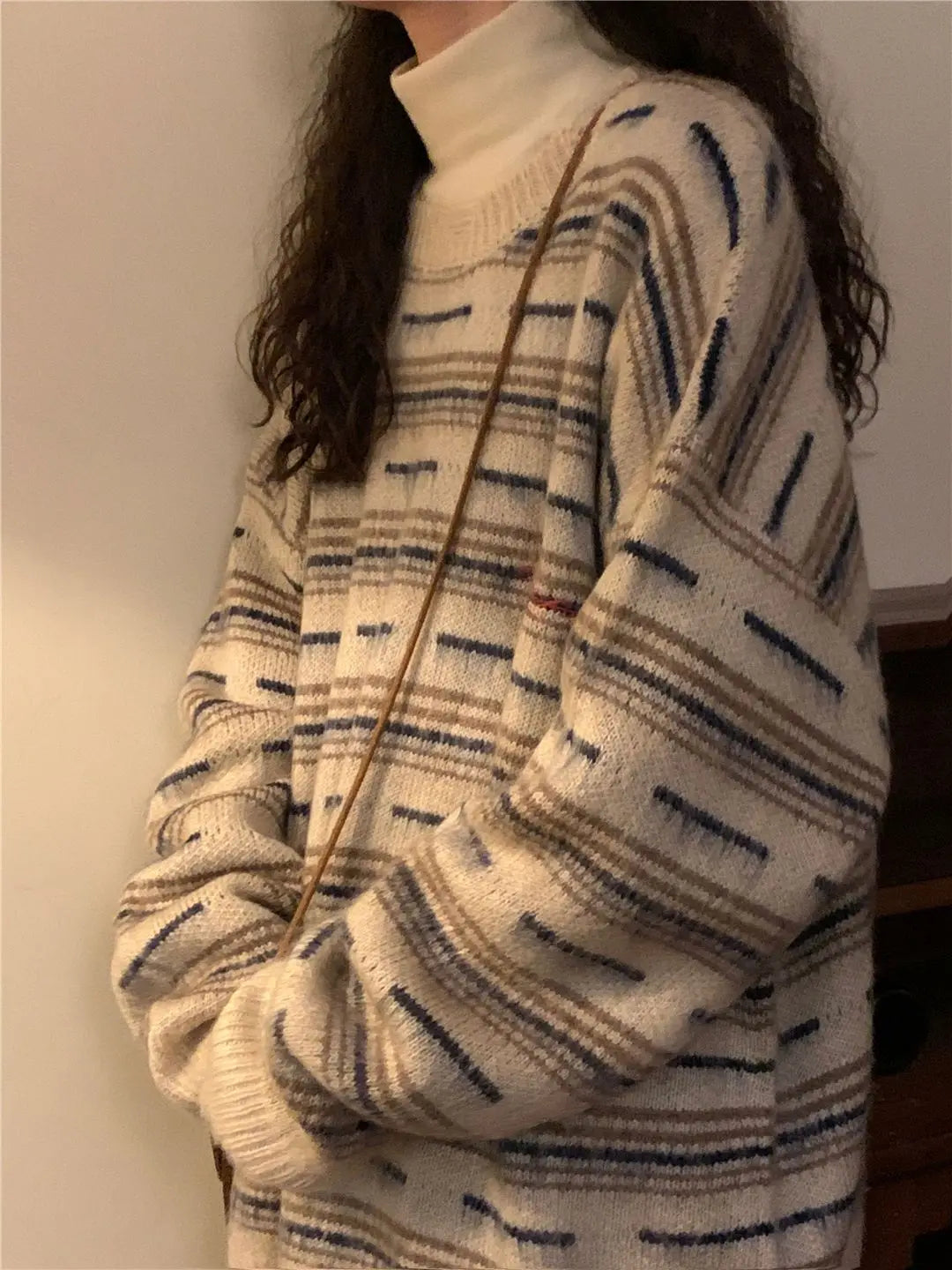 American autumn and winter street fashion individual round neck sweater for couples loose retro casual knitted Harajuku top y2k Street King Limited