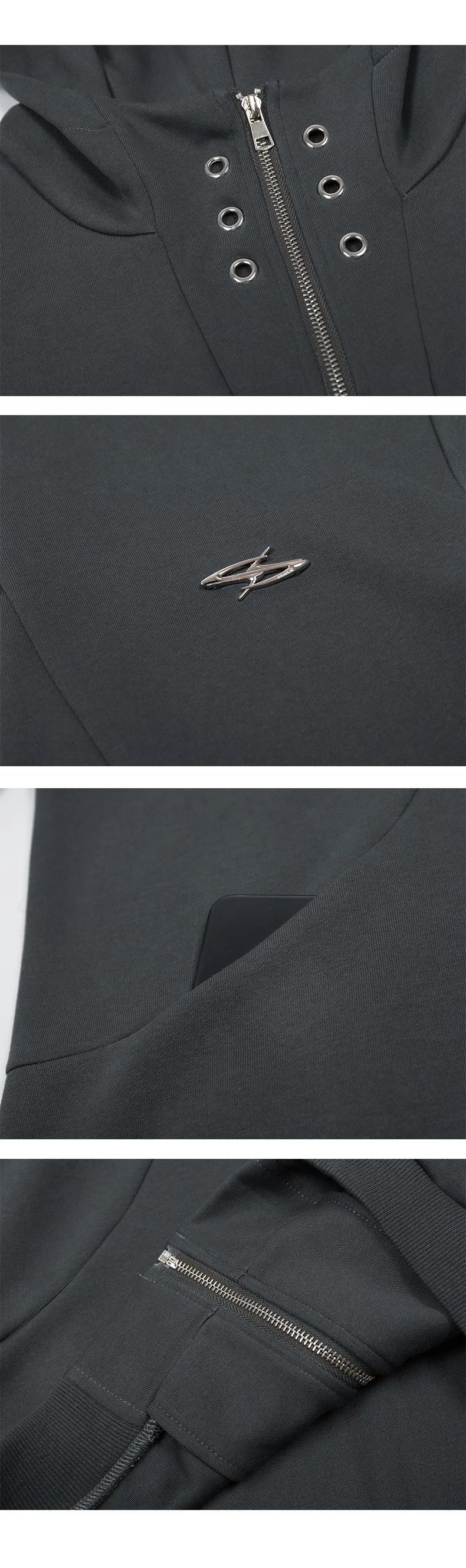 high street men structure line high collar hoodie jacket autumn winter rascal handsome versatile casual zipper coat unisex unique default style 5735