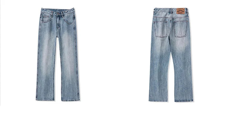 mens retro fashion high street loose casual denim micro flared pants jeans men streetwear plus size jeans trousers 28 40 unique jeans style 2573