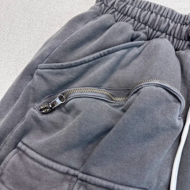 Multi-pocket zipper tactical overalls feature heavyweight shorts Street King Limited