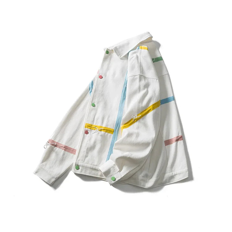2023 autumn varsity jackets men hip hop streetwear striped drawstring design college jacket coat unisex clothing unique default style 1174