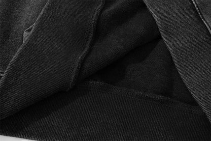 Rainbowtouches Washed Hoodie For Men Vintage Popular Stranger Hip Hop Winter Printing High Street Clothes Black Men's Clothing Street King Limited