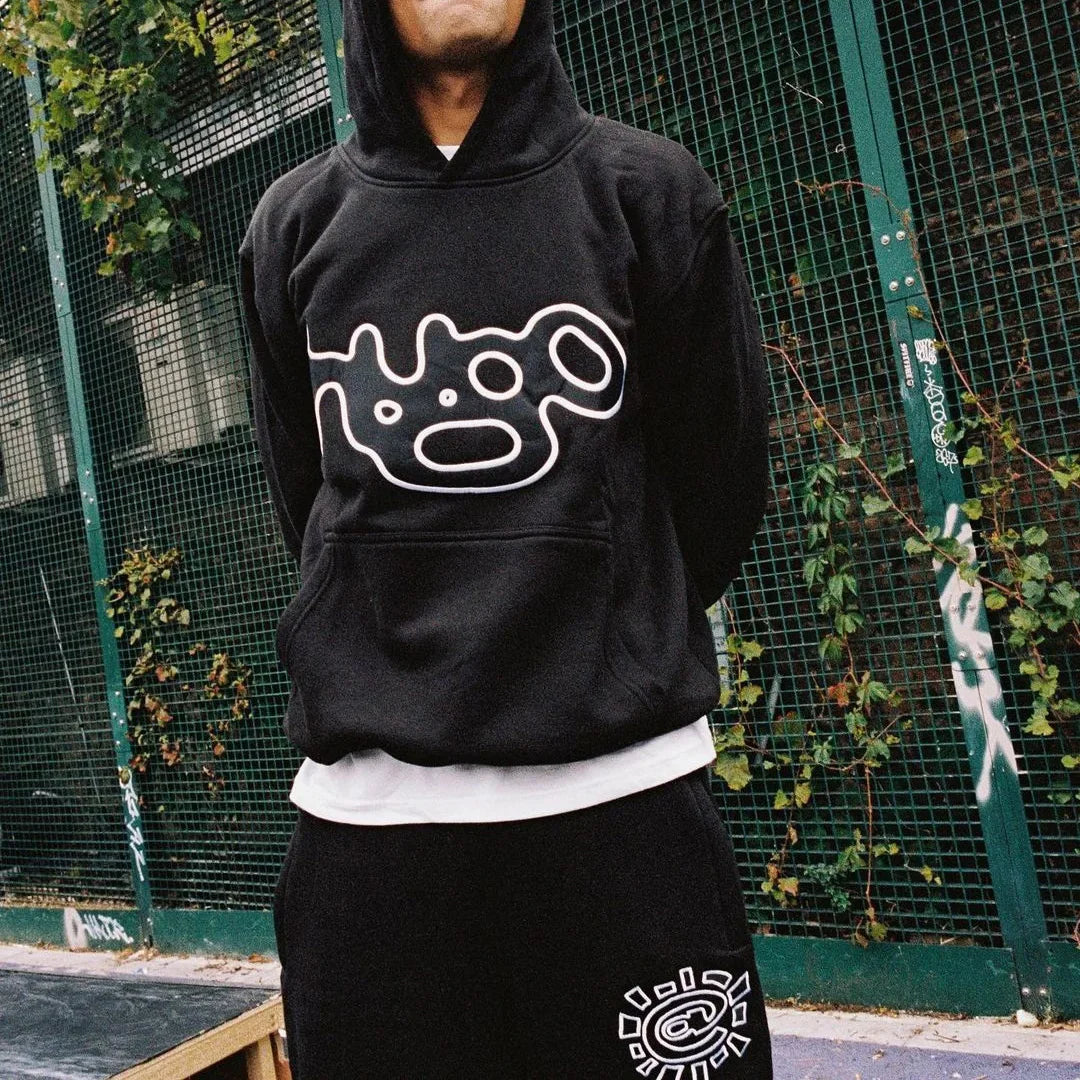 Harajuku Logo Embroidery Thick Fleece Hooded Hoodies for Men and Women Pullover Baggy Casual Sweatshirts Oversized Loose Hoody Street King Limited