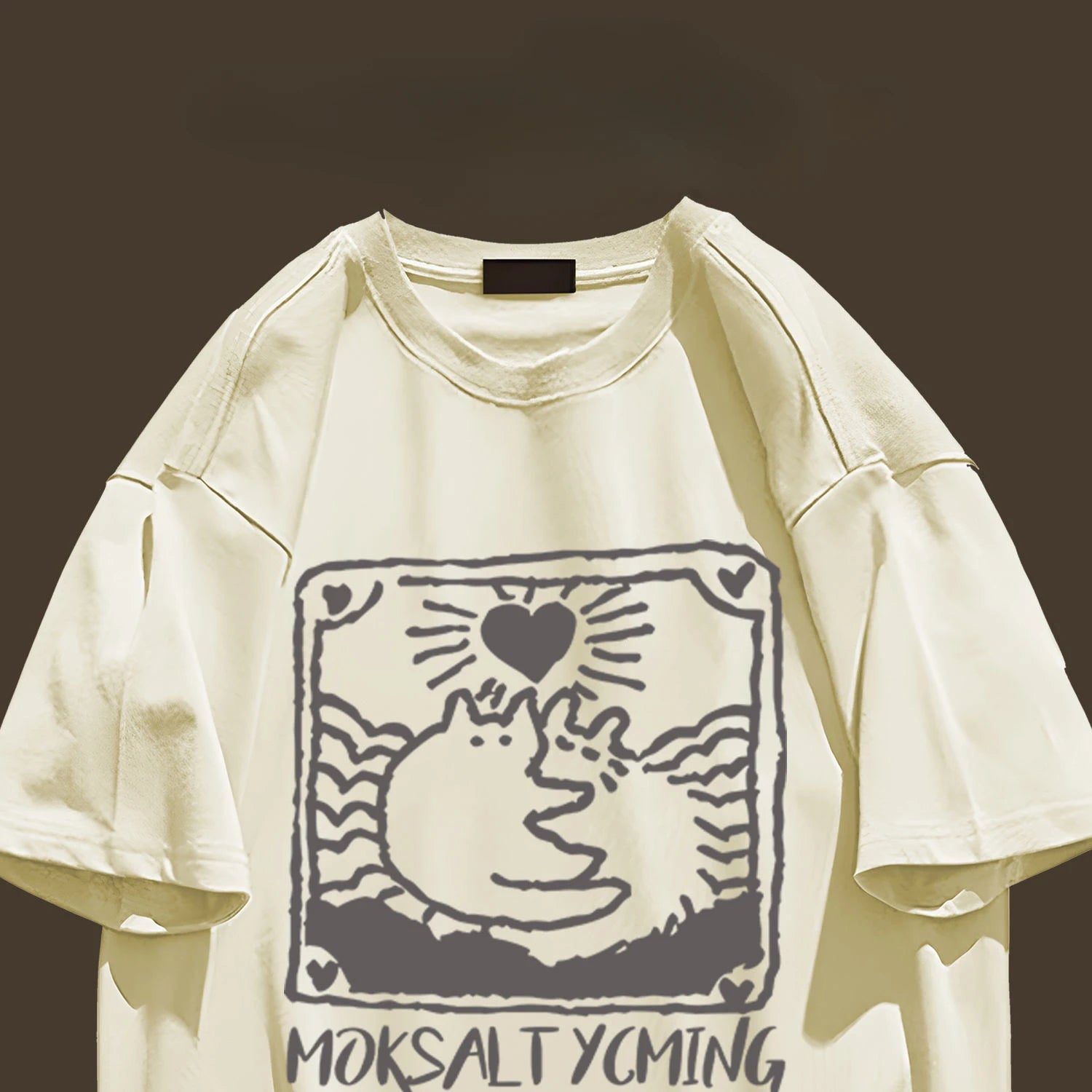 Summer fashion brand pure cotton fashion creative casual fun cat print student party men's and women's short-sleeved T-shirt ins Street King Limited