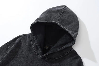 Hip Hop Hoodie Streetwear Vintage Skeleton Skull Print Oversize Punk Gothic Hooded Sweatshirt Harajuku Casual Loose Washed Tops Street King Limited