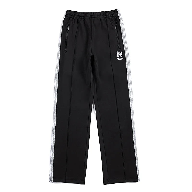 chaopai pattern embroidery loose casual pants side edge weaving straight leg pants men woman comfortable trousers minimalist street pants